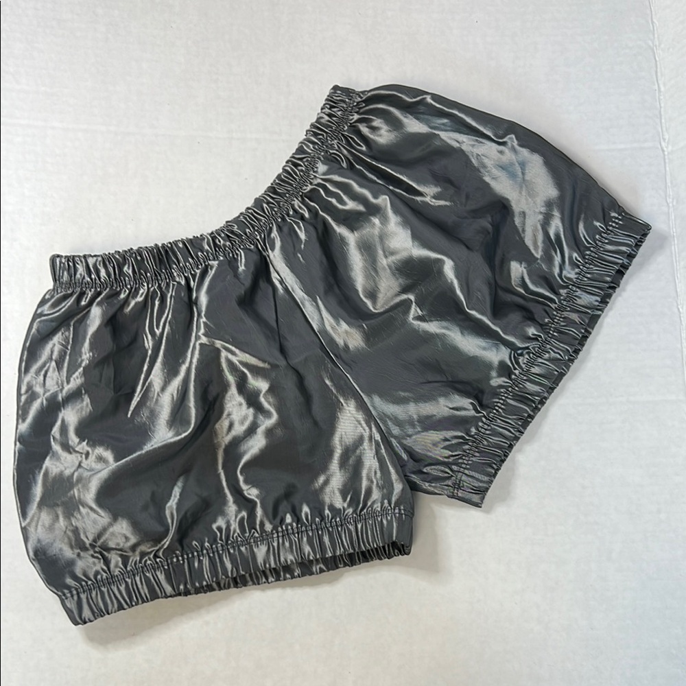 Gunmetal Parachute Nylon Dance Costume Shorts M NWOT